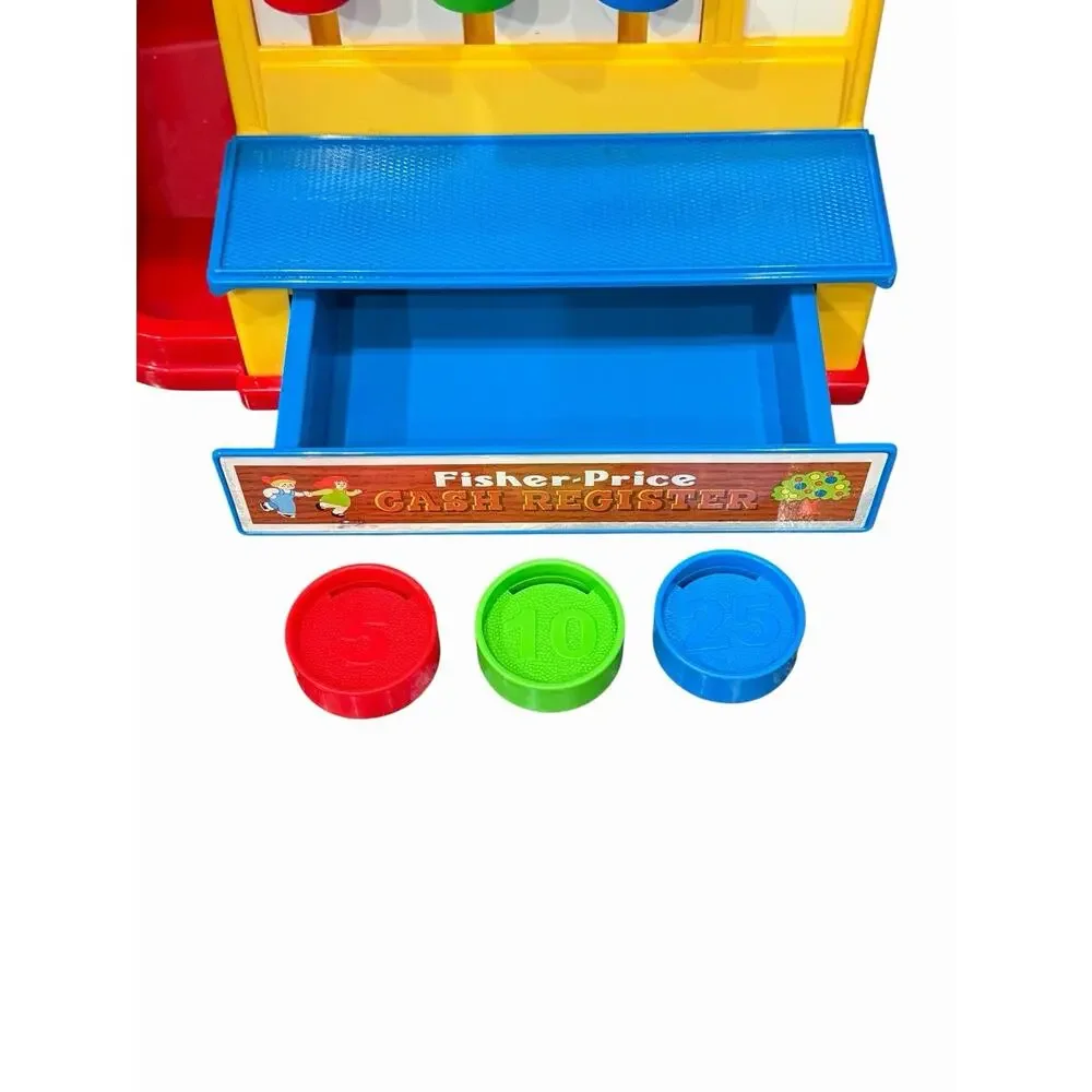 Retro 2015 Fisher Price Cash Register with 3 Coins Working Bell & Drawer Tested - Picture 5 of 9